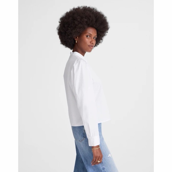 NWT! Madewell - Puff-Sleeve Button-Up Shirt - White - Size Extra Small (XS) - Picture 5 of 8